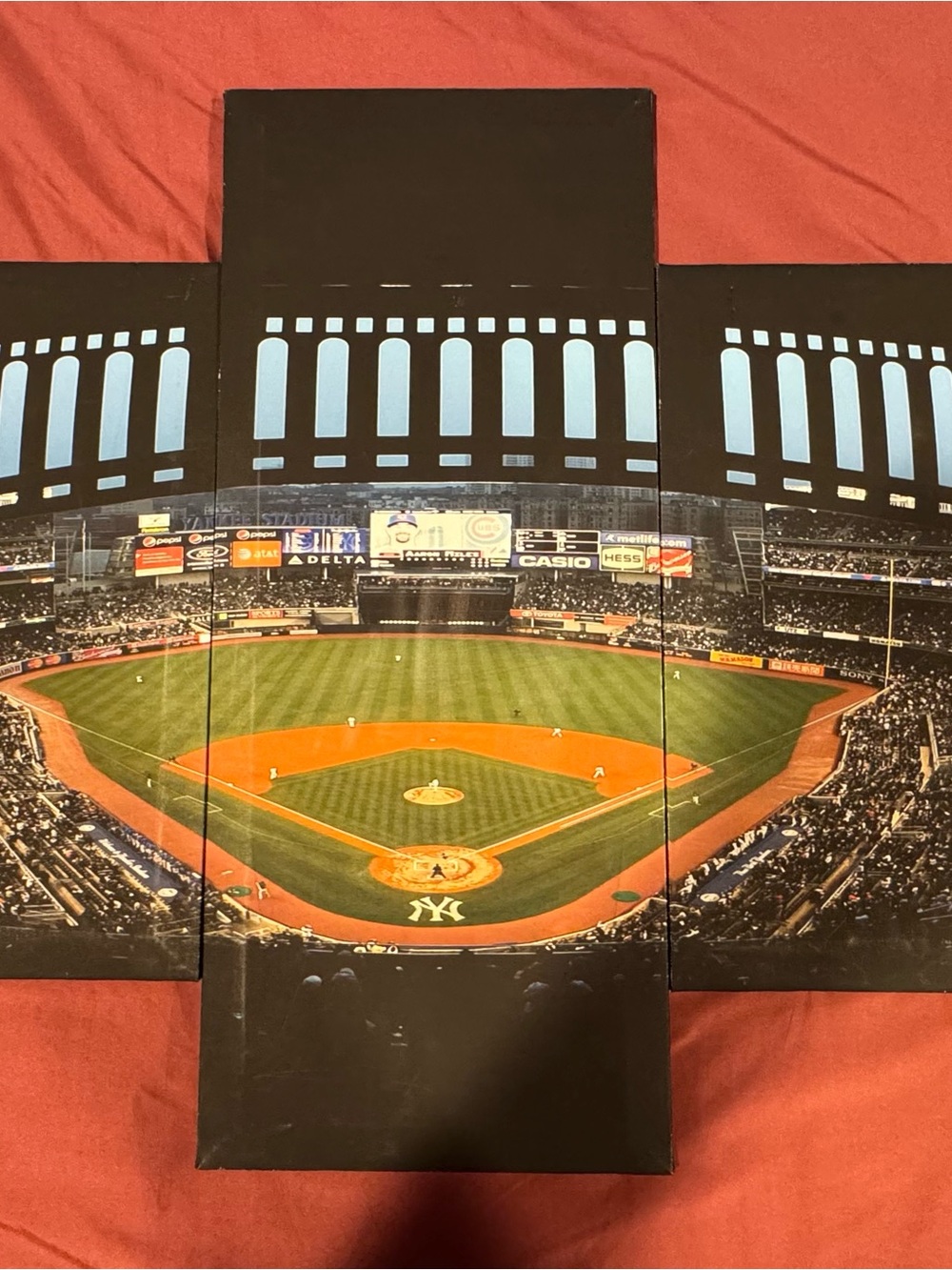 New York Yankees Stadium Canvas Wall Art - Green & Brown 5 panels